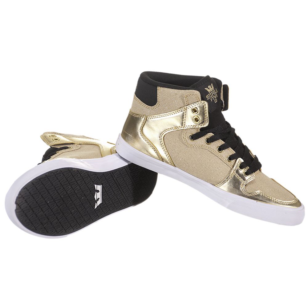 Baskets Montantes Supra Vaider Doré Gold/Black-White Femme | SNQ-48112680